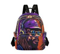 LINNIKEEEE Musica Cool Zebra Zaino Bookbag Mini Borsa a Tracolla per Adolescenti da Viaggio