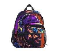 LINNIKEEEE Musica Cool Zebra Zaino per Bambini Zaino per Libri Mini Borsa a Tracolla con Fischietto per Viaggi Da 1 a 6 Anni
