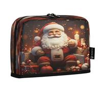 LINNIKEEEE Natale Stellato Babbo Natale Astucci per Matite,Portapenne per Studenti Ragazze Ragazzi