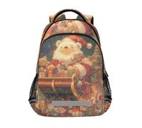 LINNIKEEEE Neve Notturna Regali Santa Slitta Ragazzi Zaino per Bambini Studente Scolastico Borsa per Viaggio Ragazze Capretto