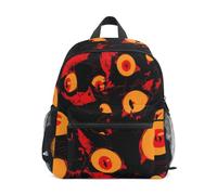 LINNIKEEEE Occhi Gialli Infuocati Scuri Misteriosi Zaino per Bambini Zaino per Libri Mini Borsa a Tracolla con Fischietto per Viaggi Da 1 a 6 Anni