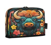 LINNIKEEEE Opera D'arte Ad Acquerello Bisonte Astucci per Matite,Portapenne per Studenti Ragazze Ragazzi