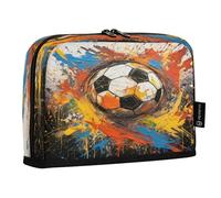 LINNIKEEEE Opera D'arte Ad Acquerello Calcio Astucci per Matite,Portapenne per Studenti Ragazze Ragazzi