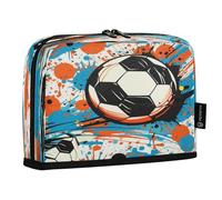 LINNIKEEEE Opera D'arte Ad Acquerello Calcio Astucci per Matite,Portapenne per Studenti Ragazze Ragazzi