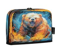 LINNIKEEEE Opera D'arte Ad Acquerello Orso Astucci per Matite,Portapenne per Studenti Ragazze Ragazzi