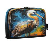 LINNIKEEEE Opera D'arte Ad Acquerello Pellicano Astucci per Matite,Portapenne per Studenti Ragazze Ragazzi