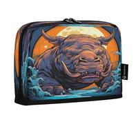 LINNIKEEEE Opera D'arte Ad Acquerello Rinoceronte Astucci per Matite,Portapenne per Studenti Ragazze Ragazzi