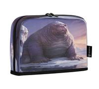 LINNIKEEEE Opera D'arte Ad Acquerello Tricheco Astucci per Matite,Portapenne per Studenti Ragazze Ragazzi