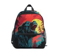 LINNIKEEEE Opera D'arte Gorilla Che Ulula Zaino per Bambini Zaino per Libri Mini Borsa a Tracolla con Fischietto per Viaggi Da 1 a 6 Anni