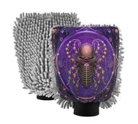 LINNIKEEEE Oroscopo Astratto Beige Spugne a Forma di Guanto per Il Lavaggio Auto,Antigraffio e Altamente Assorbenti Guanto(2Pack)