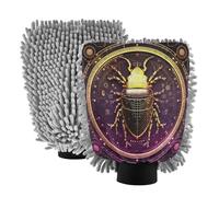 LINNIKEEEE Oroscopo Astratto Giallo Spugne a Forma di Guanto per Il Lavaggio Auto,Antigraffio e Altamente Assorbenti Guanto(2Pack)