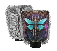 LINNIKEEEE Oroscopo Astratto Libellula Spugne a Forma di Guanto per Il Lavaggio Auto,Antigraffio e Altamente Assorbenti Guanto(2Pack)