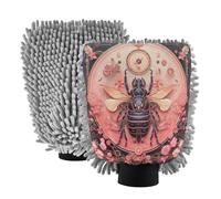 LINNIKEEEE Oroscopo Astratto Pesca Spugne a Forma di Guanto per Il Lavaggio Auto,Antigraffio e Altamente Assorbenti Guanto(2Pack)