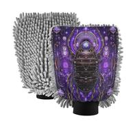 LINNIKEEEE Oroscopo Astratto Viola Spugne a Forma di Guanto per Il Lavaggio Auto,Antigraffio e Altamente Assorbenti Guanto(2Pack)