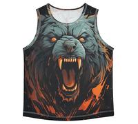 LINNIKEEEE Orso Arrabbiato Licenziato Canotte Senza Maniche da Uomo,Magliette Sportive e Attive Top per Ragazzi Giovani