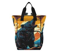 LINNIKEEEE Orso Freddo Che Ulula Borsa per Pannolini Zaino da Viaggio Borse per Mamma di Grande Capacità per Papà Donne Ragazze
