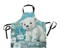LINNIKEEEE Orso Polare Colorato Di Arte Per Bambini Impermeabile Grembiule Cucina Cuoco Grembiuli da Cameriera per Bar Giardino Donne Uomini