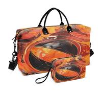 LINNIKEEEE Palla Sparata Nera Di Arte Dell'Acquerello Borsone da Viaggio Borsa da Palestra Borsa da Weekend con Borsa da Toilette per Ragazze Uomin