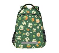 LINNIKEEEE Palloni Sportivi Verdi Ragazzi Zaino per Bambini Studente Scolastico Borsa per Viaggio Ragazze Capretto