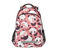 LINNIKEEEE Panda Felice Rosa Ragazzi Zaino per Bambini Studente Scolastico Borsa per Viaggio Ragazze Capretto