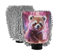 LINNIKEEEE Panda Rosso Fancy Light Spugne a Forma di Guanto per Il Lavaggio Auto,Antigraffio e Altamente Assorbenti Guanto(2Pack)