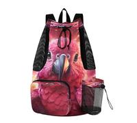 LINNIKEEEE Pappagallo Rosso Fancy Light Zaino Da Viaggio, Borsa A Sacco Con Coulisse Per La Palestra, Borsa Per Libri, Borsa Per Il Nuoto Per Ragazze Giovani