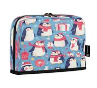 LINNIKEEEE Pinguini Felici Inverno Festivo Astucci per Matite,Portapenne per Studenti Ragazze Ragazzi