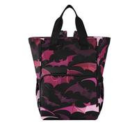 LINNIKEEEE Pipistrelli Viola Ali Rosa Borsa per Pannolini Zaino da Viaggio Borse per Mamma di Grande Capacità per Papà Donne Ragazze