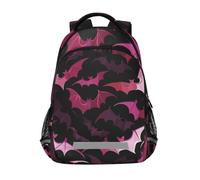 LINNIKEEEE Pipistrelli Viola Ali Rosa Ragazzi Zaino per Bambini Studente Scolastico Borsa per Viaggio Ragazze Capretto