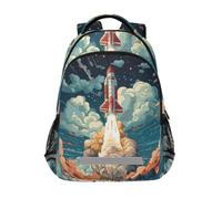 LINNIKEEEE Razzo A Fumetti Sparato Ragazzi Zaino per Bambini Studente Scolastico Borsa per Viaggio Ragazze Capretto