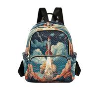 LINNIKEEEE Razzo A Fumetti Sparato Zaino Bookbag Mini Borsa a Tracolla per Adolescenti da Viaggio