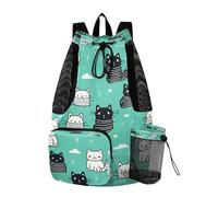 LINNIKEEEE Ripetendo Orsi Carini Zaino Da Viaggio, Borsa A Sacco Con Coulisse Per La Palestra, Borsa Per Libri, Borsa Per Il Nuoto Per Ragazze Giovani