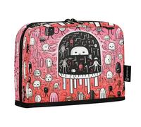 LINNIKEEEE Simpatica Medusa Doodle Rosa Astucci per Matite,Portapenne per Studenti Ragazze Ragazzi