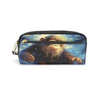 LINNIKEEEE Simpatica Scimmia Spaziale Art Astuccio in Pelle Astuccio Portapenne Borsa Porta Matite per Trucco Organizer per Ragazzi Ragazze