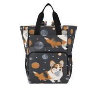 LINNIKEEEE Simpatici Cani Luna Borsa per Pannolini Zaino da Viaggio Borse per Mamma di Grande Capacità per Papà Donne Ragazze