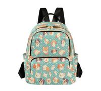 LINNIKEEEE Simpatici Cani Shiba Allegri Zaino Bookbag Mini Borsa a Tracolla per Adolescenti da Viaggio