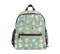 LINNIKEEEE Simpatici Cani Shiba Allegri Zaino per Bambini Zaino per Libri Mini Borsa a Tracolla con Fischietto per Viaggi Da 1 a 6 Anni