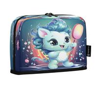 LINNIKEEEE Simpatico Cartone Animato Paddle Ball Unicorno Astucci per Matite,Portapenne per Studenti Ragazze Ragazzi