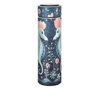 LINNIKEEEE Simpatico Cavalluccio Marino Divertente Cartone Animato Borraccia Termica - Acciaio Inox,A Prova Di Perdite Bottiglia D'Acqua Inossidabile Isolato per Ragazzi Ragazze