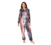 LINNIKEEEE Sparata Tigre Stellata Pigiama Intero con Cappuccio,Costume da Casa Tuta per Uomo Donna