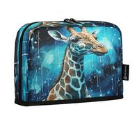 LINNIKEEEE Spazio Blu Giraffa Astucci per Matite,Portapenne per Studenti Ragazze Ragazzi