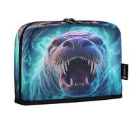 LINNIKEEEE Tricheco Blu Freddo Astucci per Matite,Portapenne per Studenti Ragazze Ragazzi