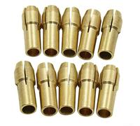 Linnkyfloa 10 punte per trapano elettrico da 0,5-3,2 mm, 4,8 mm, per mini mandrino, materiale in rame, compatibile con piccoli utensili rotanti, giallo