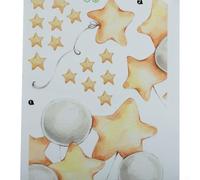 Linnkyfloa Appendino da parete a forma di orso, decorazione per la stanza dei bambini, adesivo rimovibile da parete con palloncini e stelle, decorazione da parete in PVC, facile da applicare