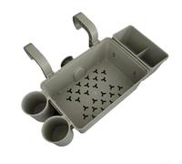 Linnkyfloa Cestino portaoggetti laterale da appendere per piscina, con portabicchieri, organizer per asciugamani e bevande, resistente alle intemperie, per piscine fuori terra, grigio (1 cestino + 2