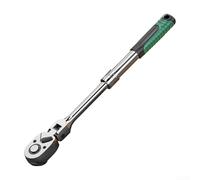 Linnkyfloa Chiave a cricchetto con testa regolabile, testa flessibile a 180° con manico telescopico a 6 posizioni, presa a cambio rapido e interruttore di retromarcia a pollice, acciaio al cromo