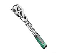 Linnkyfloa Chiave a cricchetto con testa regolabile, testa flessibile a 180° con manico telescopico a 6 posizioni, presa a cambio rapido e interruttore di retromarcia a pollice, acciaio al cromo