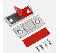 Linnkyfloa Chiusura magnetica invisibile per armadietto, senza trapano, chiusura magnetica per armadietto, forte serratura magnetica con struttura in metallo, per magnete ultra sottile (argento)