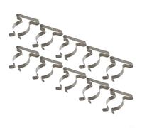 Linnkyfloa Confezione da 10 clip a molla in acciaio al manganese, resistenti, per montaggio a parete, per garage, capannone, giardino, organizer per scopa e fissaggio a tubi (50 mm)