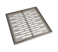 Linnkyfloa Copertura per scarico a pavimento in acciaio inox con telaio, resistente, antiscivolo, per strade comunali, scuole e aree residenziali (300 x 300 x 20 mm)